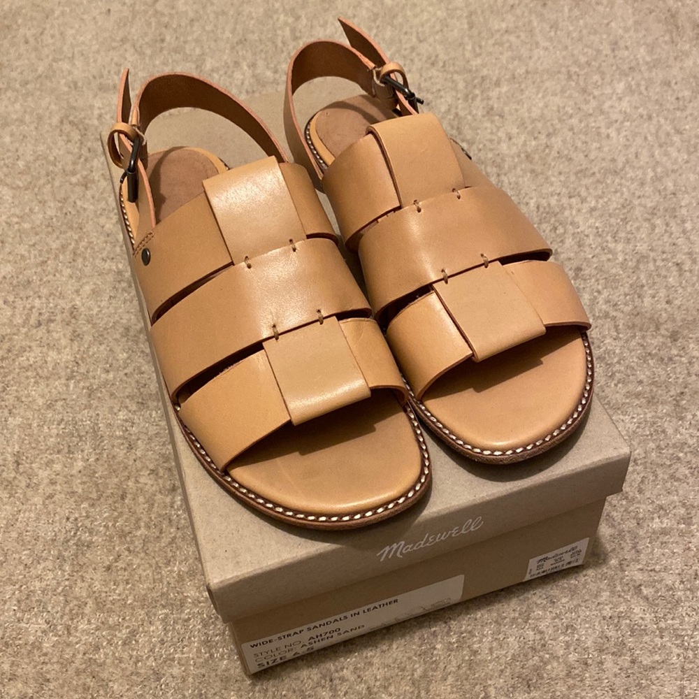 MADEWELL Wide Strap Leather Sandals